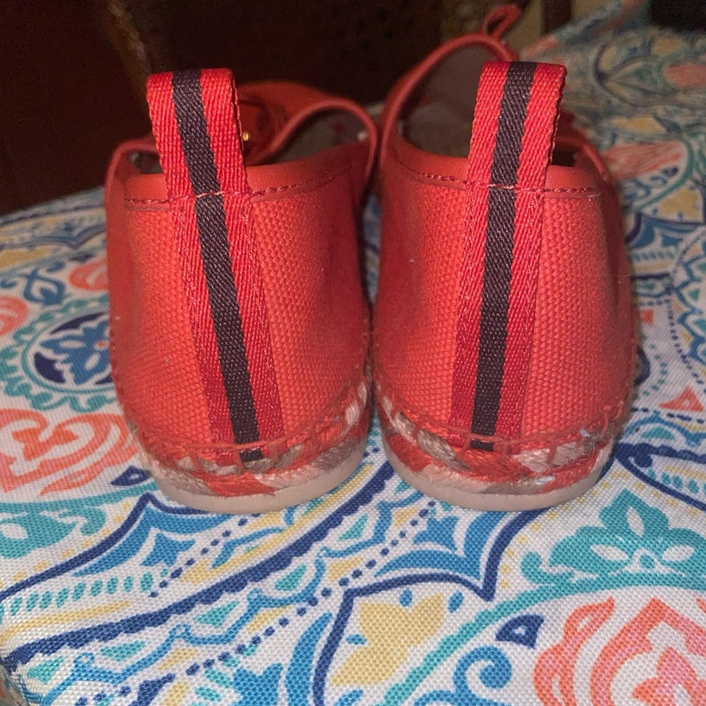 Coach Orange Canvas Espadrille Slippers Women's Size 7 - Picture 6 of 7